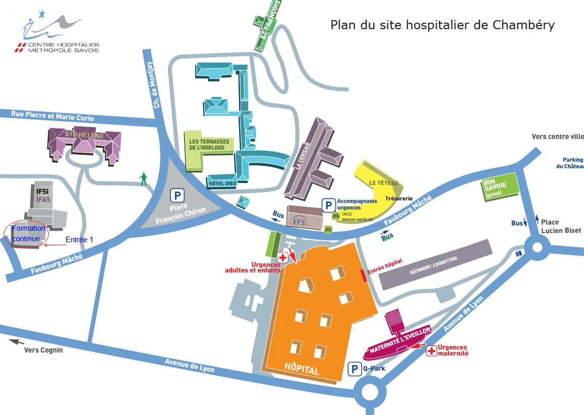 Plan du site hospitalier de Chambéry